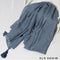Crochet Tassel Hijab-Old Denim freeshipping - Kyaari Fashion