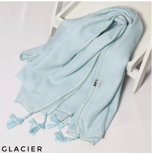 Crochet Tassel Hijab - Glacier freeshipping - Kyaari Fashion