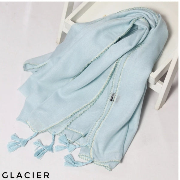 Crochet Tassel Hijab - Glacier freeshipping - Kyaari Fashion