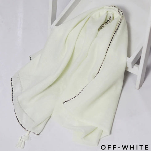 Crochet Tassel Hijab - Off-White freeshipping - Kyaari Fashion