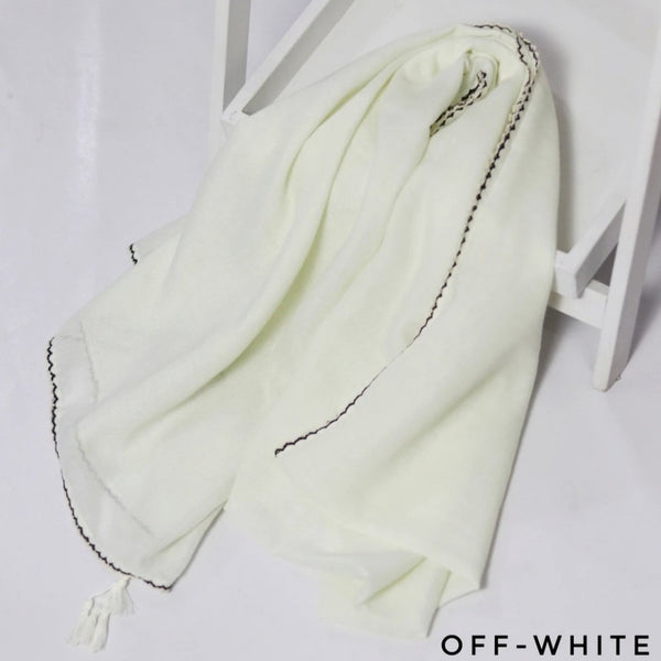 Crochet Tassel Hijab - Off-White freeshipping - Kyaari Fashion