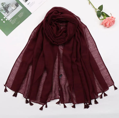 Plain Lawn Tassels - Wine freeshipping - Kyaari Fashion