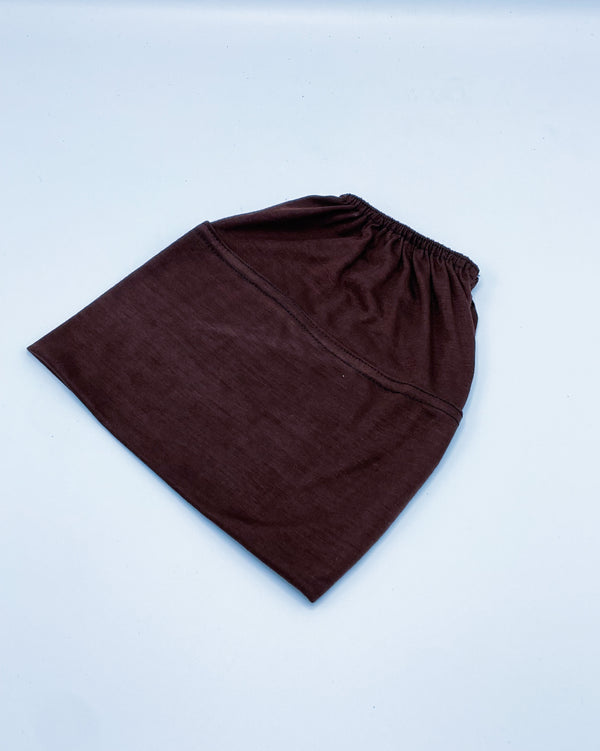 Beanie Hijab Cap - Brown