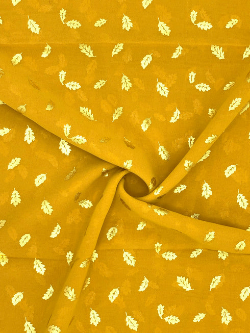 Georgette Gold Print - Mustard