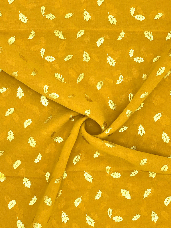 Georgette Gold Print - Mustard