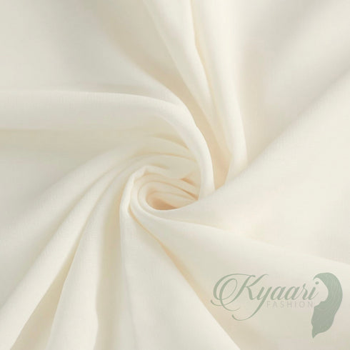 Georgette Chiffon - White freeshipping - Kyaari Fashion