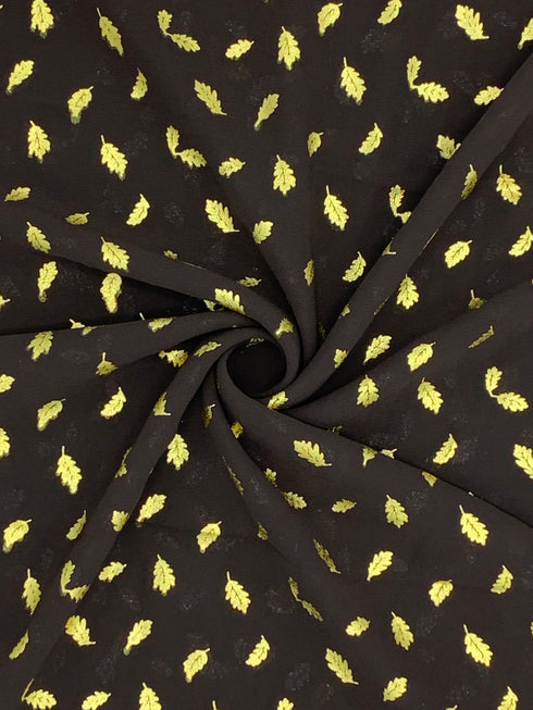 Georgette Gold Print - Brownie