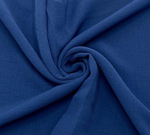Crunch Georgette - Charcoal Blue