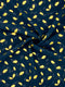 Georgette Gold Print - Navy Blue