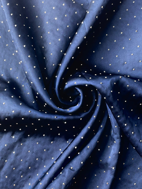 Silk Stone Hijab - Navy Blue