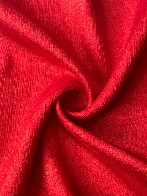 Crinkle Silk Hijab - Red Cherry