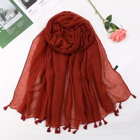 Plain Lawn Tassels - Rust freeshipping - Kyaari Fashion